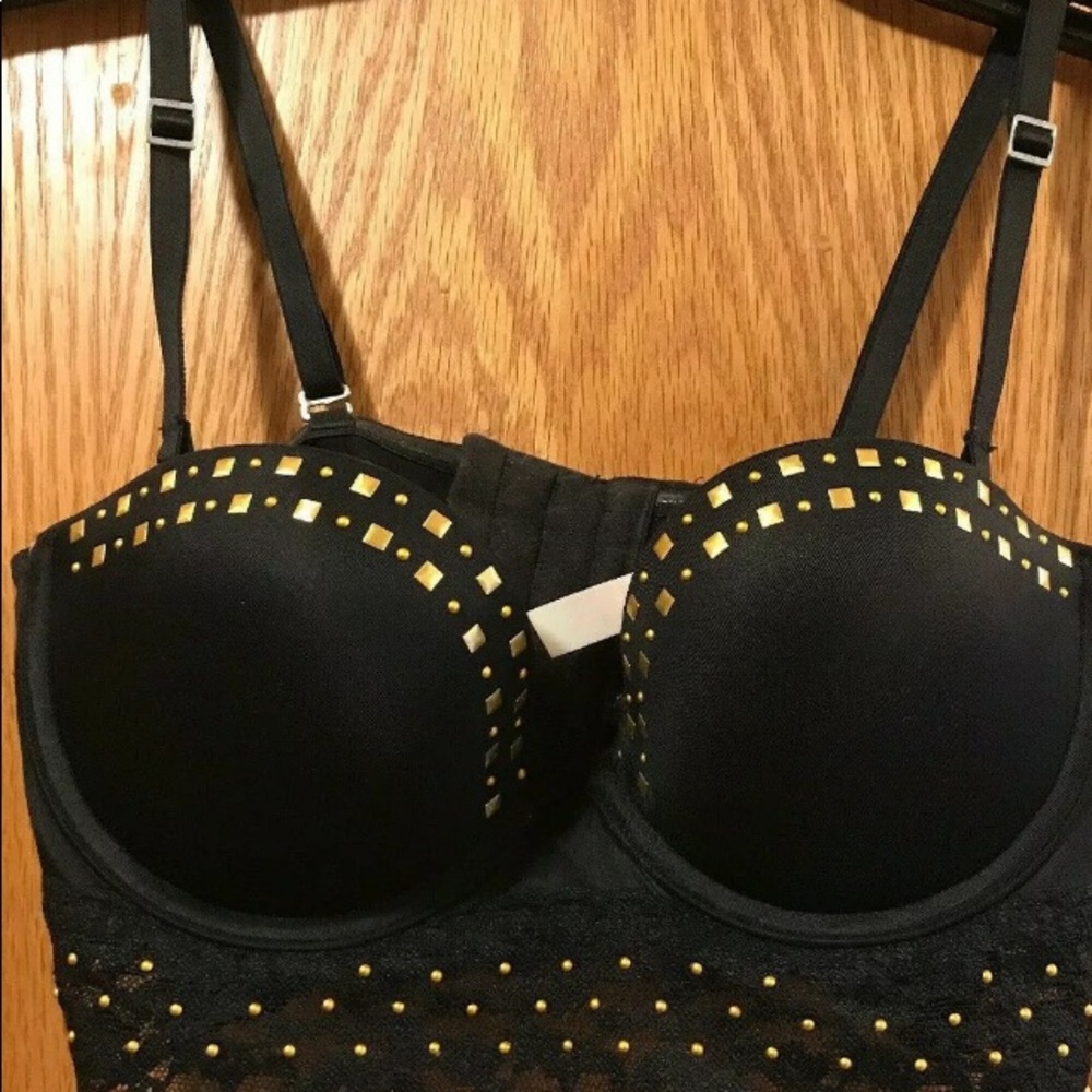 VS Pink 34B stud conv. bra bustier festival rave